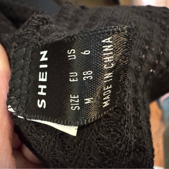 SHEIN Elegant Black Lace Detail Blouse - Picture 2 of 11